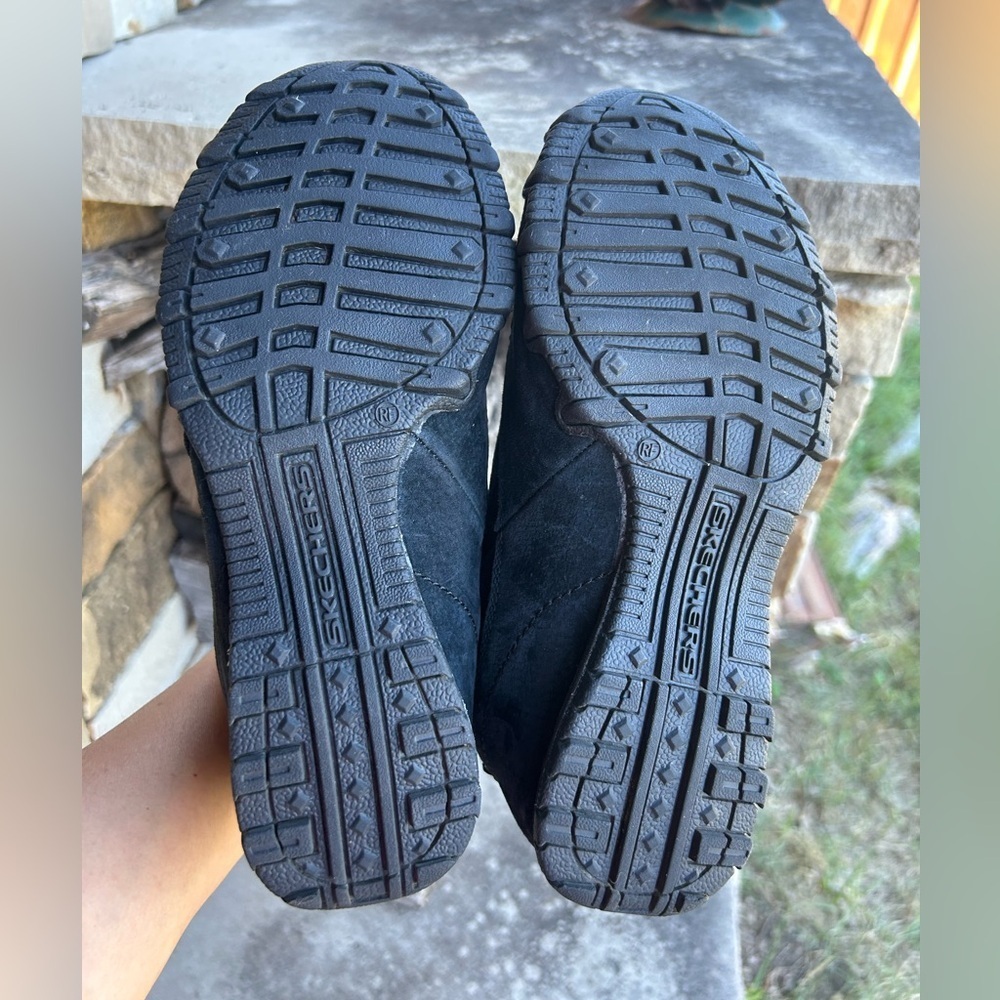 Skechers relaxed fit bikers zappiest black suede ankle boots Sz-8.‎ M - Picture 12 of 12